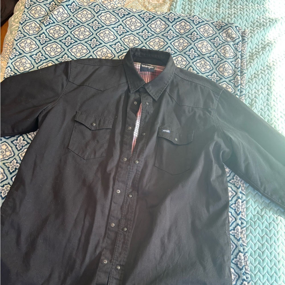 Wrangler Black and Red Plaid Shirt